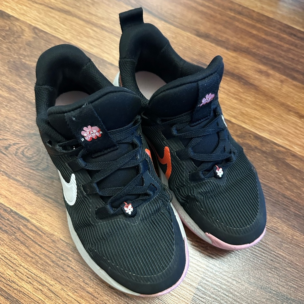 Kids Black and Pink Sneakers